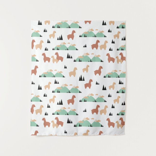 Alpaca Spring Garden Tapestry (Front)