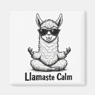 Alpaca Stay Calm Llamaste LLama Yoga Funny  Magnet