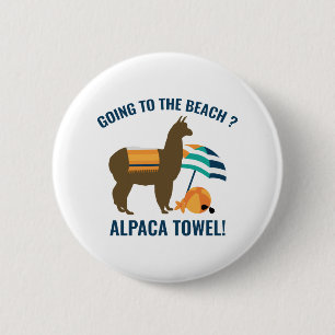 Alpaca Towel 2 Inch Round Button