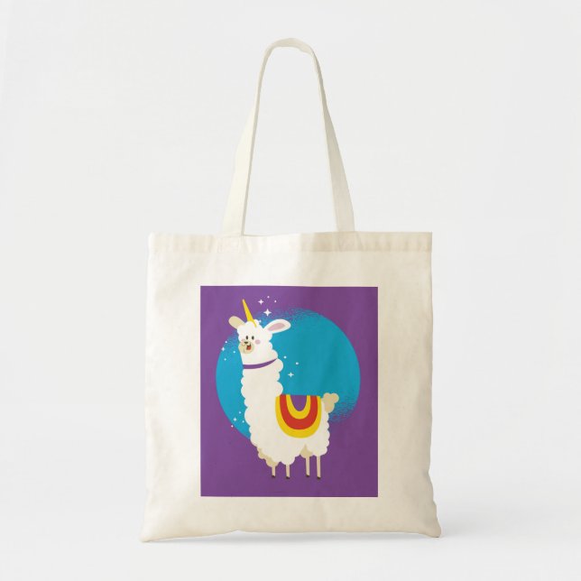 Alpaca Unicorn Tote Bag (Front)