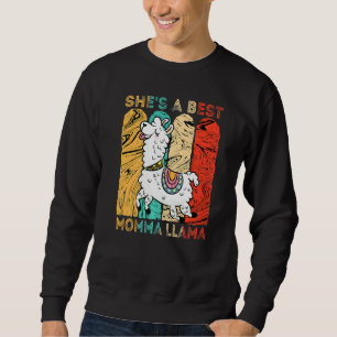 Alpaca Vintage She's A Best Momma Llama Mommy Moth Sweatshirt