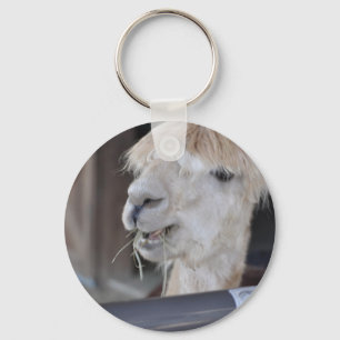 Alpaca, White Keychain