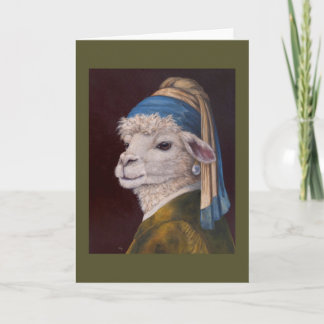Alpaca with a Pearl Earring card