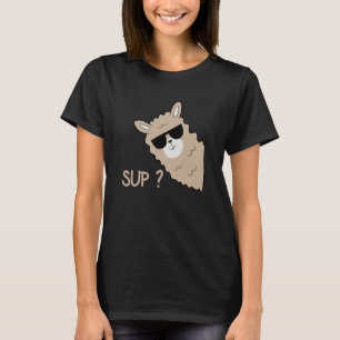 Alpaca with glasses  saying llama T-Shirt
