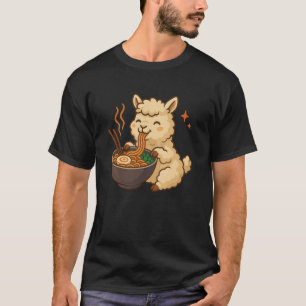 Alpaca with Noodles Ramen Kawaii Alpaca T-Shirt