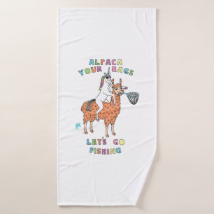 Alpaca Your Bags Let s Go Fishing Unicorn Bath Towel