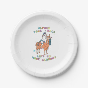 Alpaca Your Bags Let s Go Rock Climbing Unicorn Paper Plate