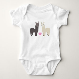 Alpacas and Heart Baby Bodysuit