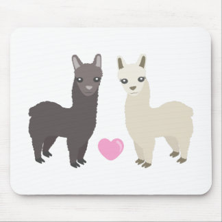 Alpacas and Heart Mouse Pad