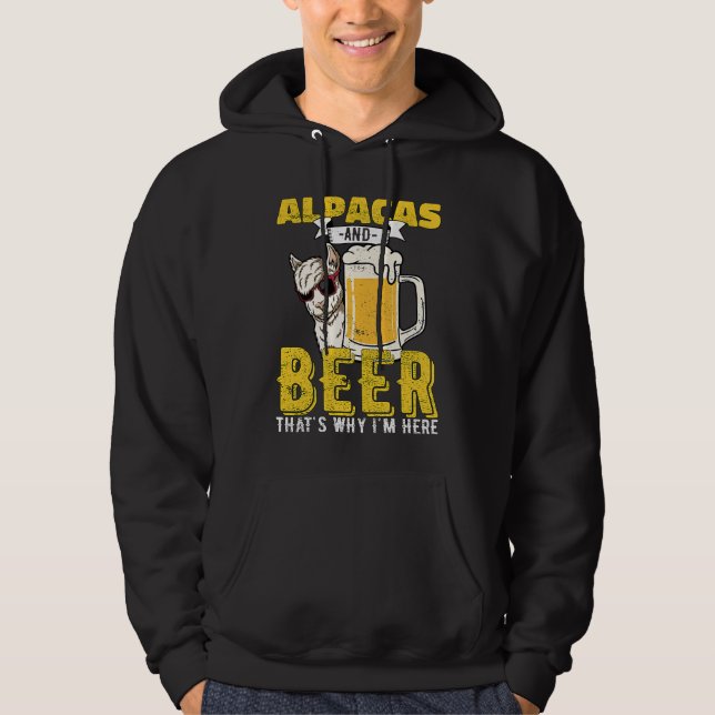 Alpacas beer alpaca alcohol hoodie (Front)