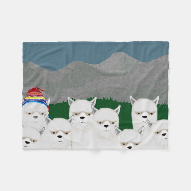Alpacas Fleece Blanket (Front (Horizontal))
