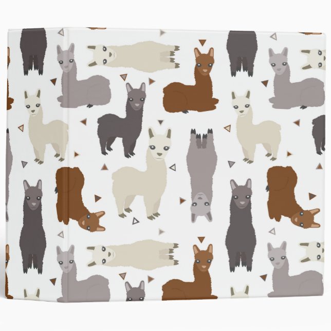 Alpacas Geo Pattern Binder (Front/Spine)