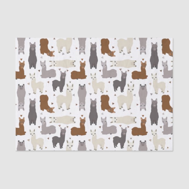 Alpacas Geo Pattern Tissue Paper (Front)