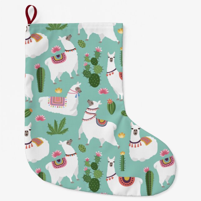 Alpacas/Llamas Large Christmas Stocking (Front)