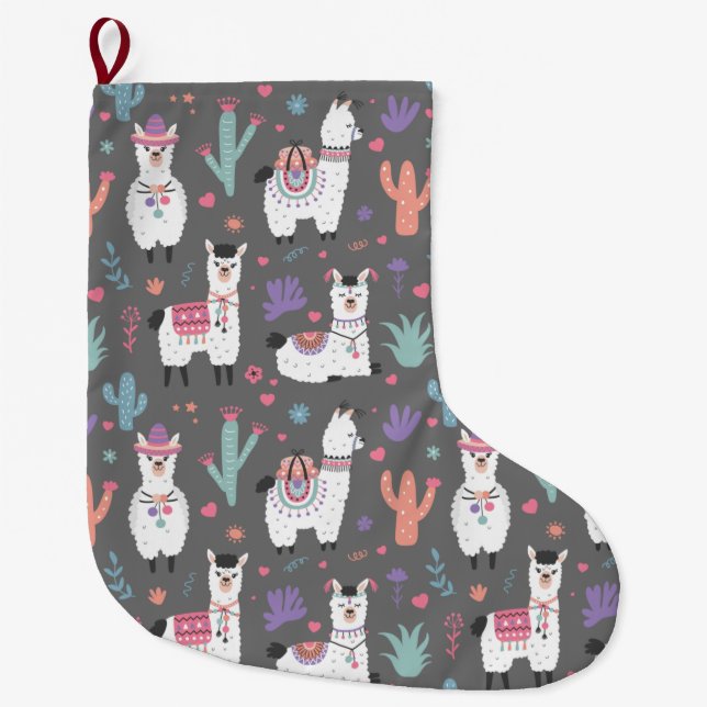 Alpacas/Llamas Large Christmas Stocking (Front)
