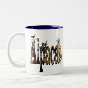 Alpacas Logo With Alpacas, Two-Tone Coffee Mug