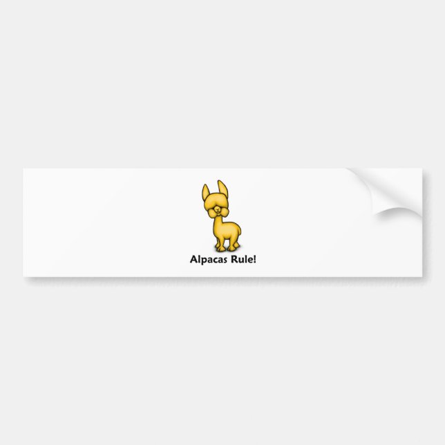 Alpacas Rule! Bumper Sticker (Front)