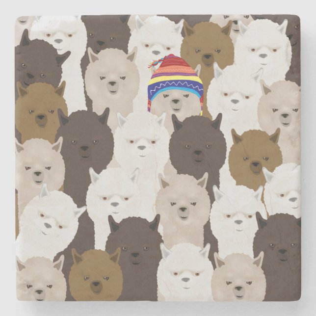 Alpacas Stone Coaster (Front)