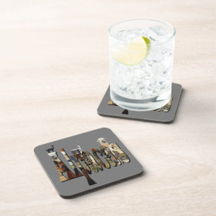 Alpacas With Alpaca Picture Logo, Coaster