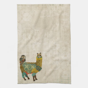 Alpaga d'or et serviette de hibou de Teal