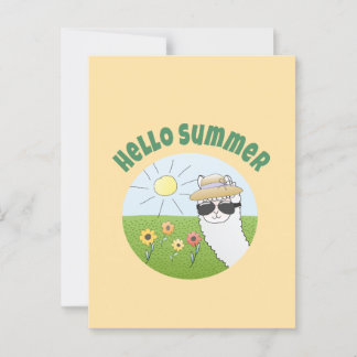 Alpaka party Hello Summer Alpaca partytime Postcard