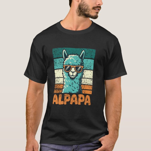 Alpapa Father's Day Best Dad Alpaca T-Shirt (Front)