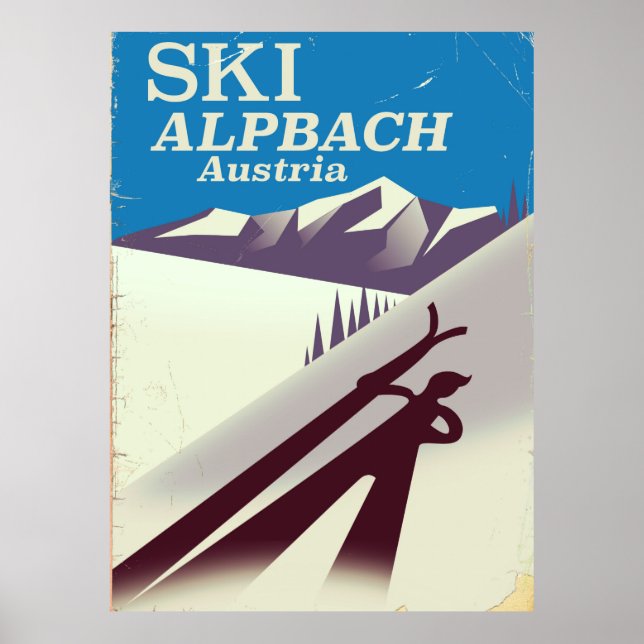 Alpbach Austrian ski travel poster (Front)
