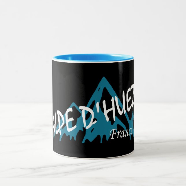Alpe d’Huez France Mountains Two-Tone Coffee Mug (Center)