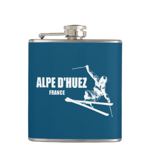 Alpe d’Huez France Skier Hip Flask