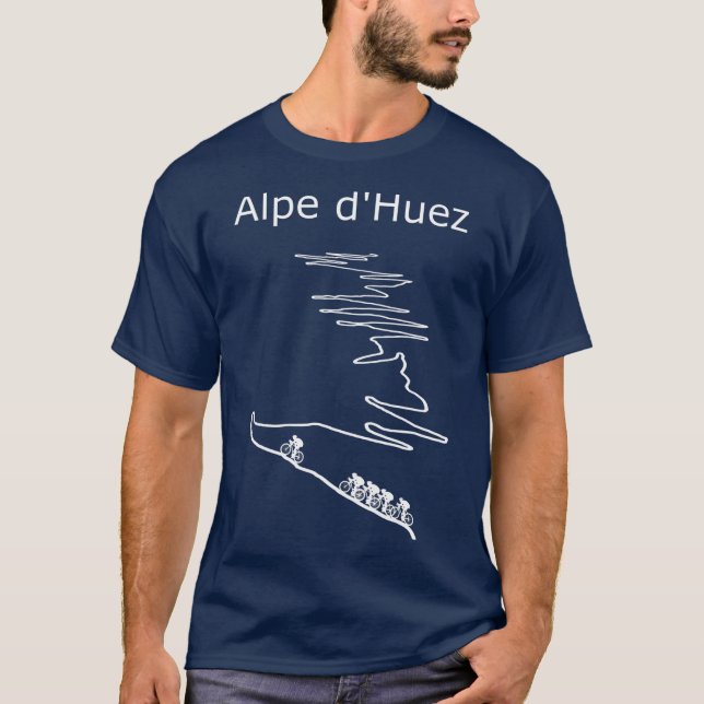 Alpe d Huez in France cycling design for men and T-Shirt (Front)