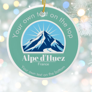 Alpe d'Huez France ski resort medal Ceramic Ornament