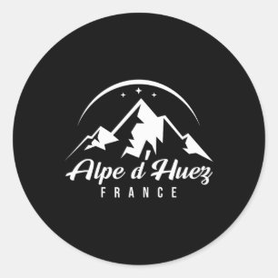 Alpe D'huez France Ski Resort Skiing Snowboarding  Classic Round Sticker