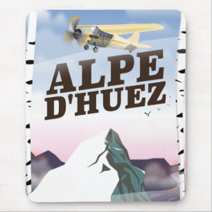Alpe d'Huez, France ski travel poster Mouse Pad