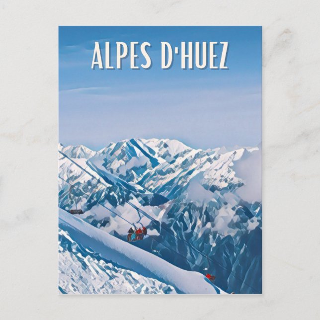 Alpe d'Huez Ski Resort Postcard (Front)