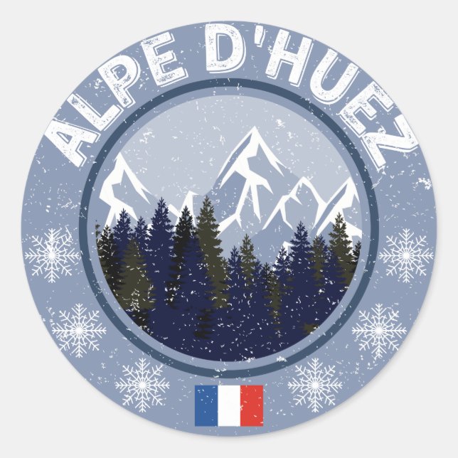 Alpe d'Huez Ski resort Sticker (Front)
