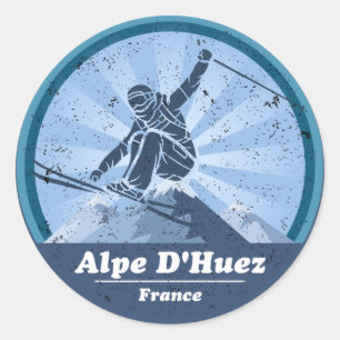 Alpe d'Huez Station de ski - Skieur Sticker
