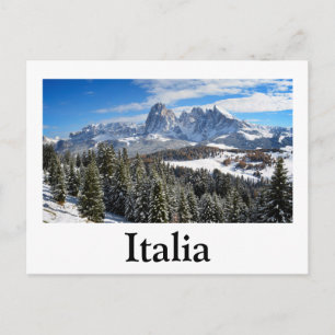 Alpe di Siusi, Italie en hiver carte postale
