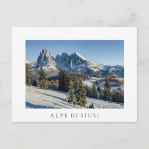 Alpe di Siusi paysage hiver carte postale blanche