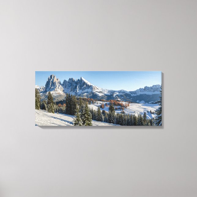 Alpe di Siusi winter landscape canvas print (Front)