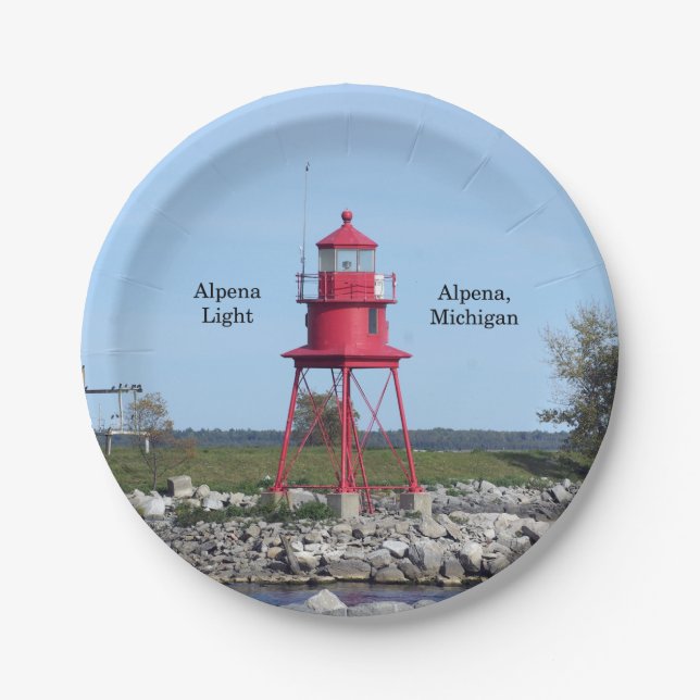 Alpena Light paper plate (Front)