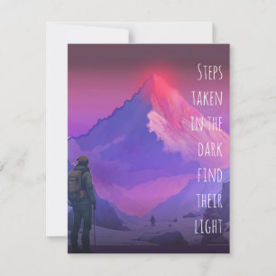 Alpenglow Everest Steps Inspirational Flat Note Card