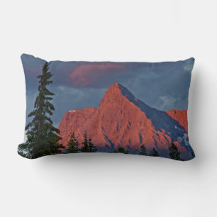 Alpenglow On The Canadian Rockies Lumbar Pillow