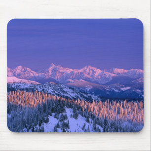 Alpenglow strikes the peaks of Glacier Mouse Pad