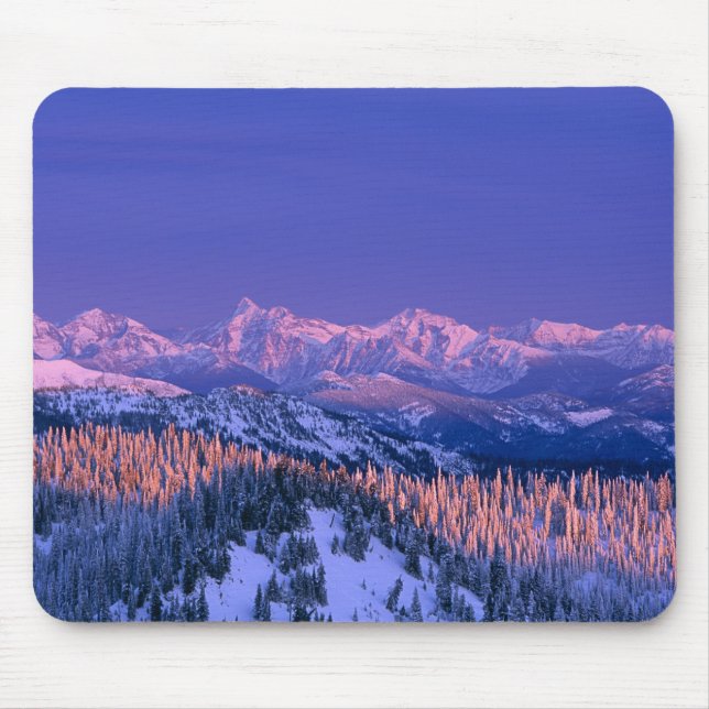 Alpenglow strikes the peaks of Glacier Mouse Pad (Front)