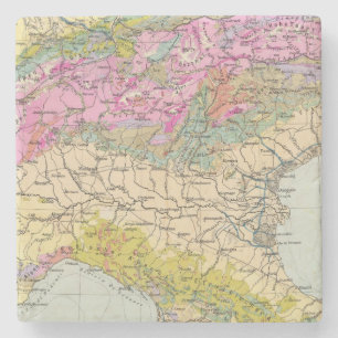 Alpenlander - Atlas Map of the Alps Stone Coaster