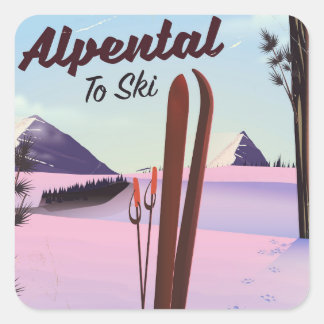 Alpental King County, Washington ski poser Square Sticker