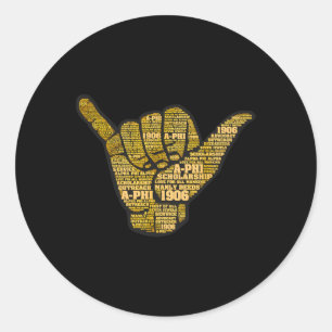 Alpha African Fraternity Hand Sign Words 1907 Classic Round Sticker