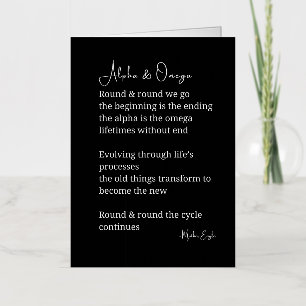 Alpha and omega poem poetry foil greeting card