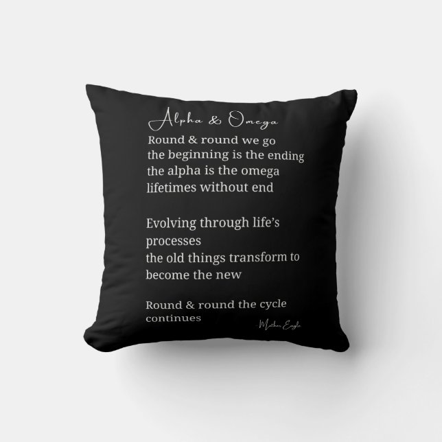 Alpha and omega poem poetry  throw pillow (Front)