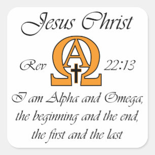 Alpha and Omega Square Sticker